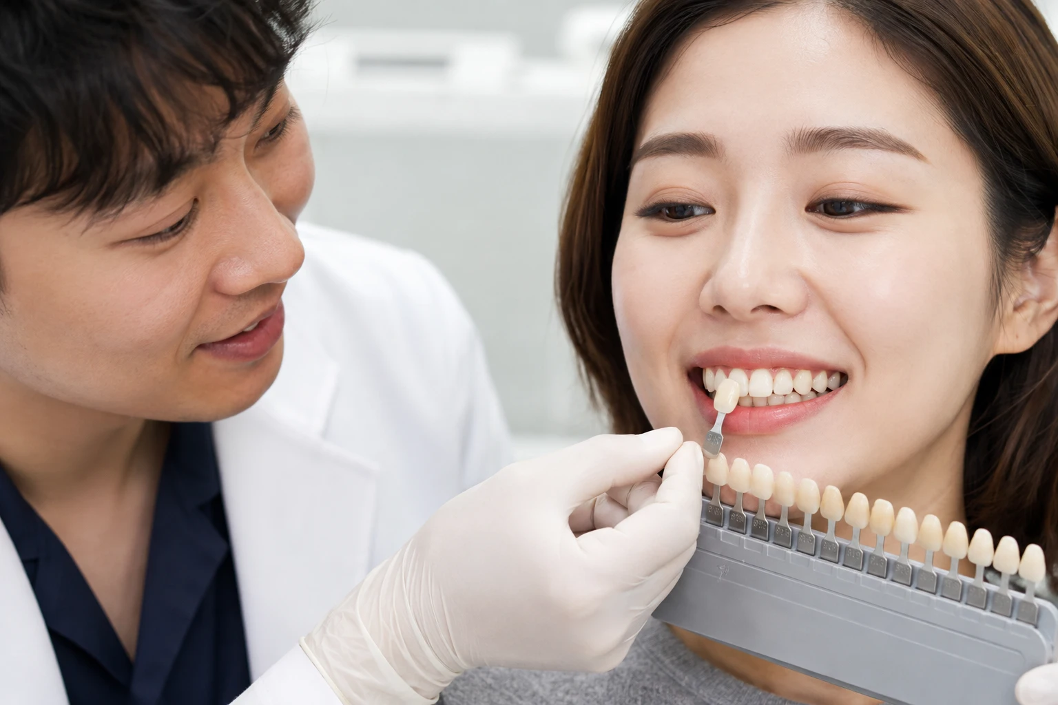 앞니 임플란트 색상 맞추기