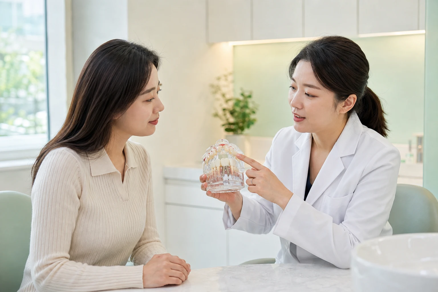 앞니 임플란트 부작용 치료 선택지 설명